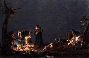 Leonaert Bramer Peasants by a Fire oil painting